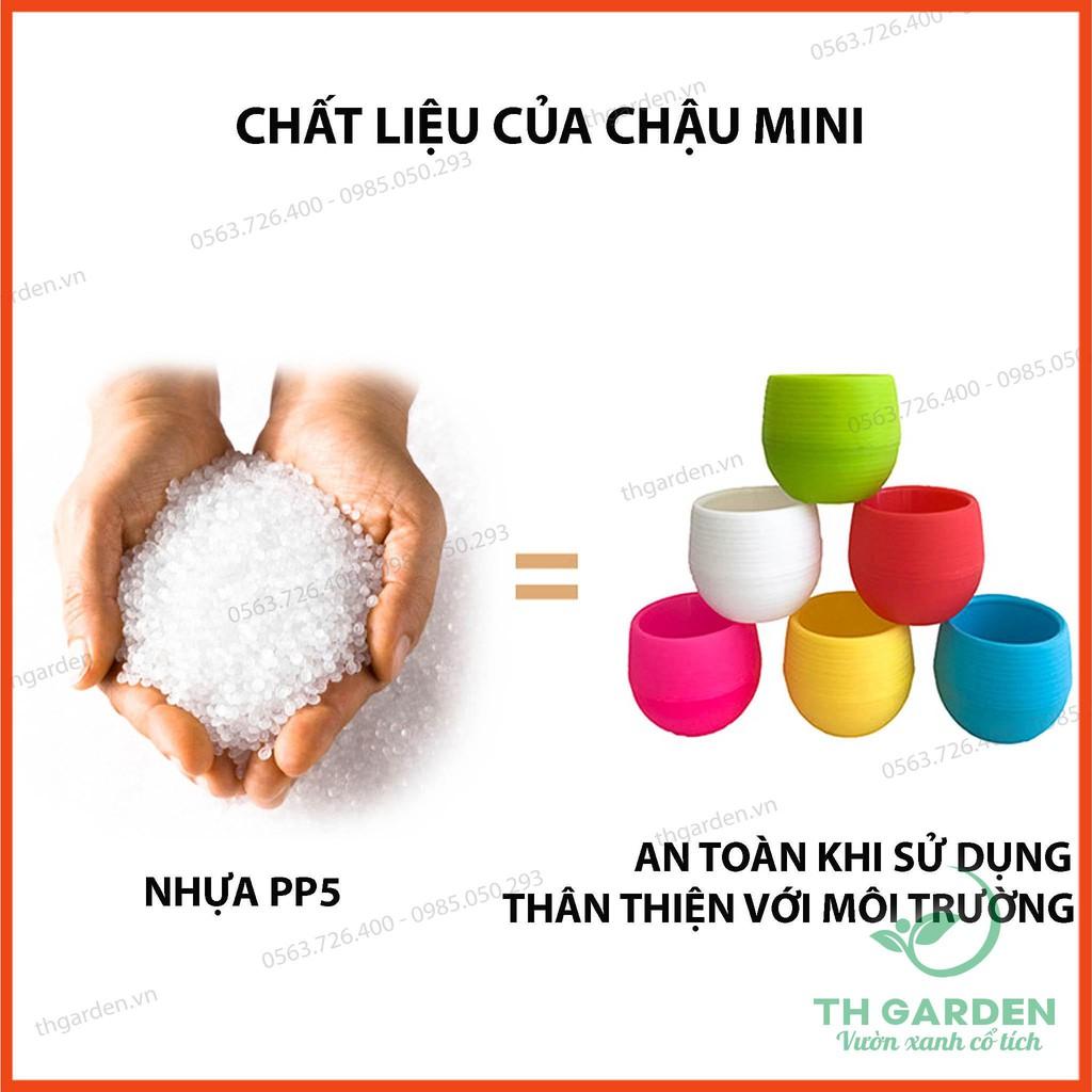 Chậu Trồng Cây Mini 7x7cm Có Đáy Trữ Nước - Chậu Hoa Đa dạng màu sắc - Trang trí nhà cửa, văn phòng tuyệt đẹp