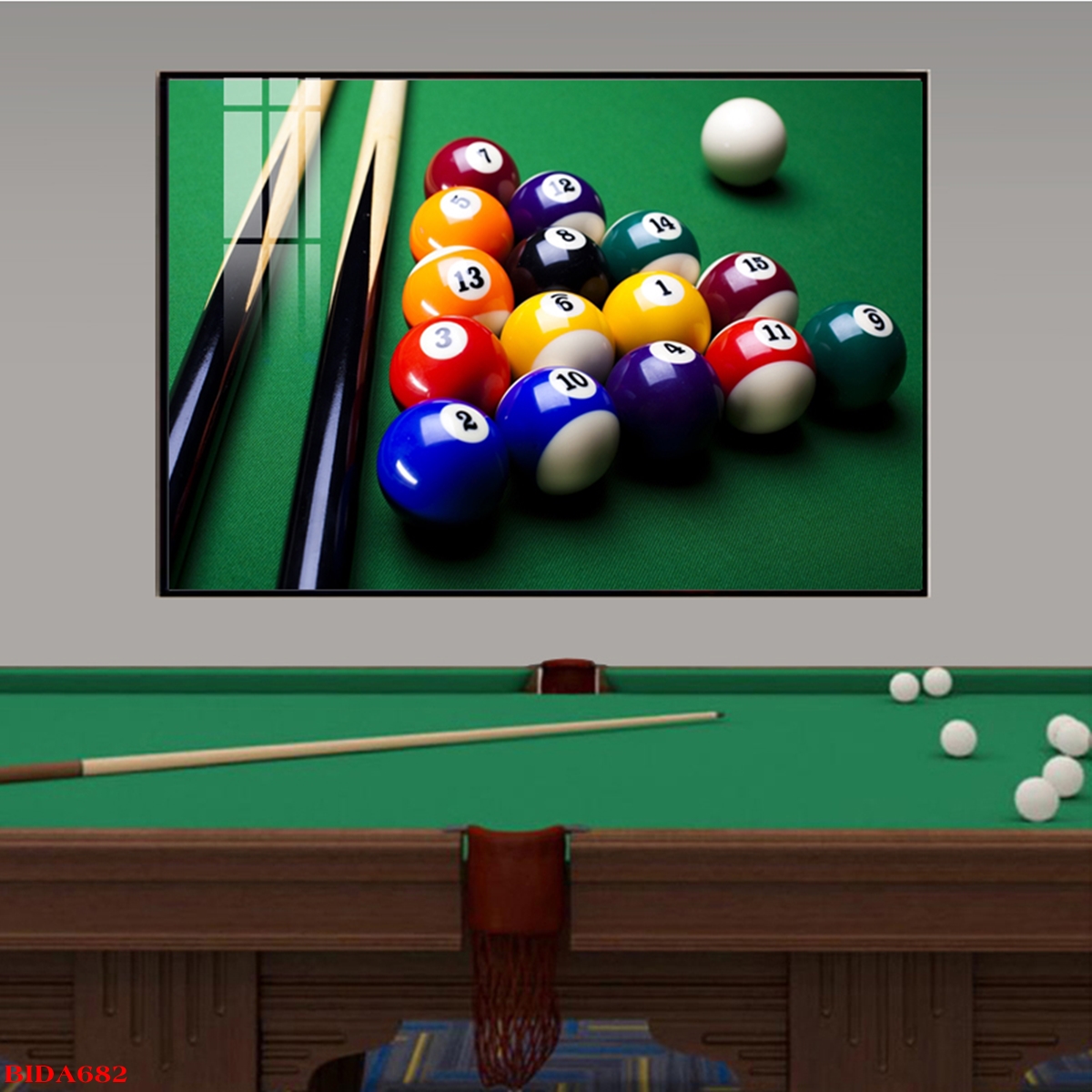 (HCM) Tranh treo tường tráng gương trang trí decor tiệm bida, billard 3 kèm đinh treo