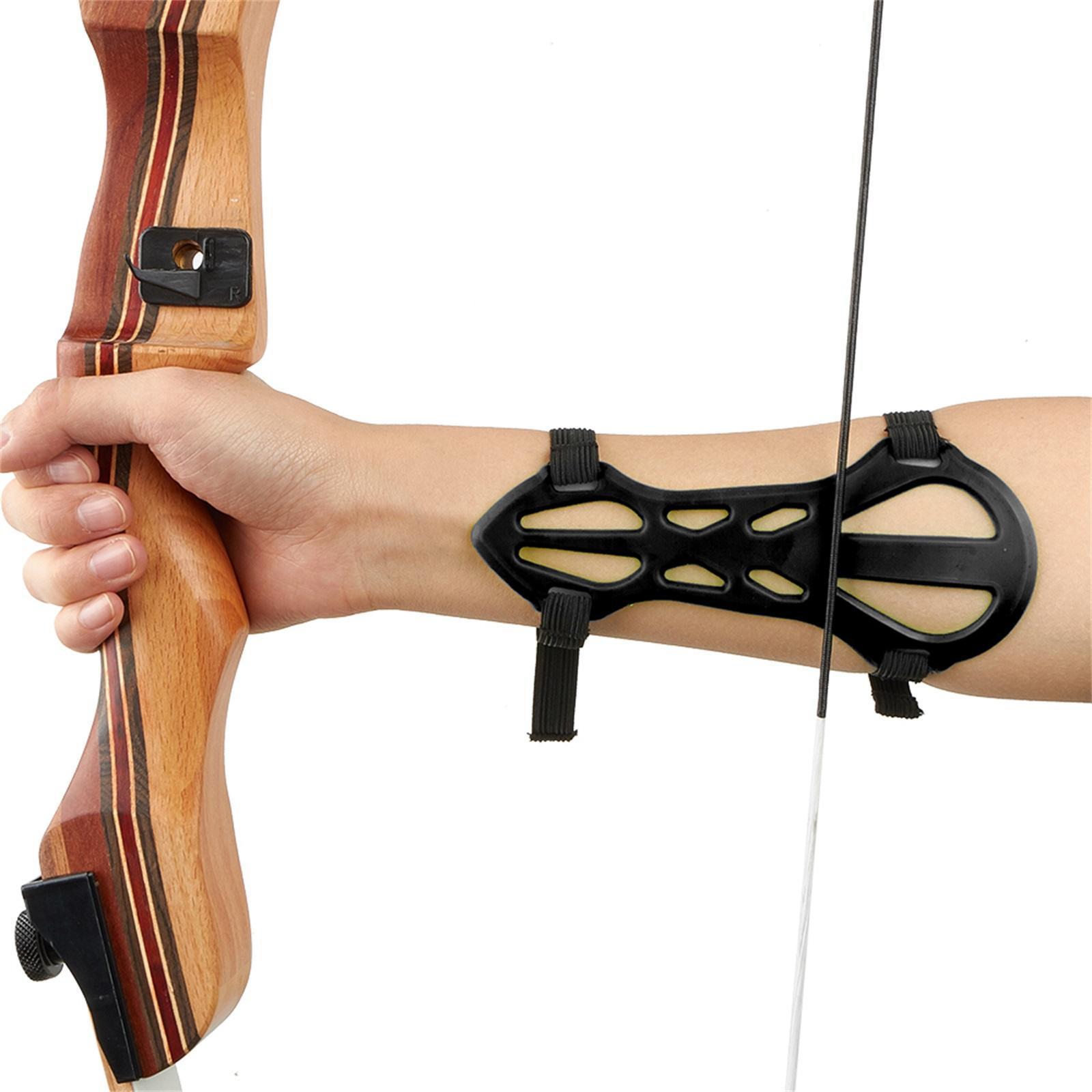 Arm Guard 2 Adjustable Straps Hunting Forearm Protect Gear Black