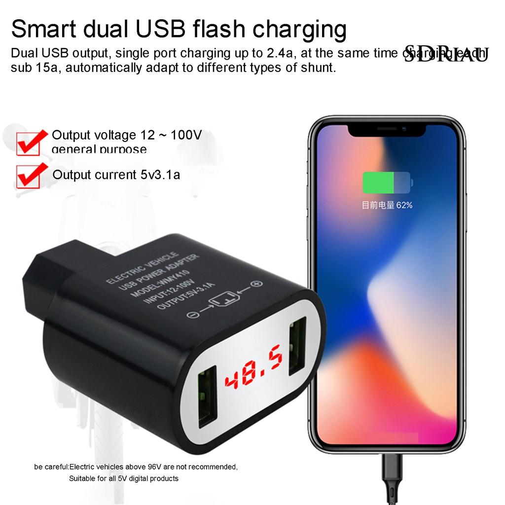 Bộ Chuyển Đổi Usb Kép 12v-100v Sang 5v 3a Cho Xe Hơi