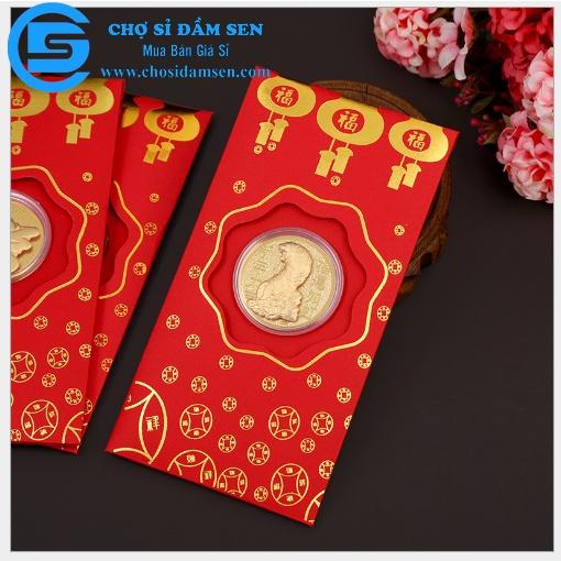 Bao Lì Xì Thần Tài mạ vàng cao cấp G257-BaoLiXi-ThanTai