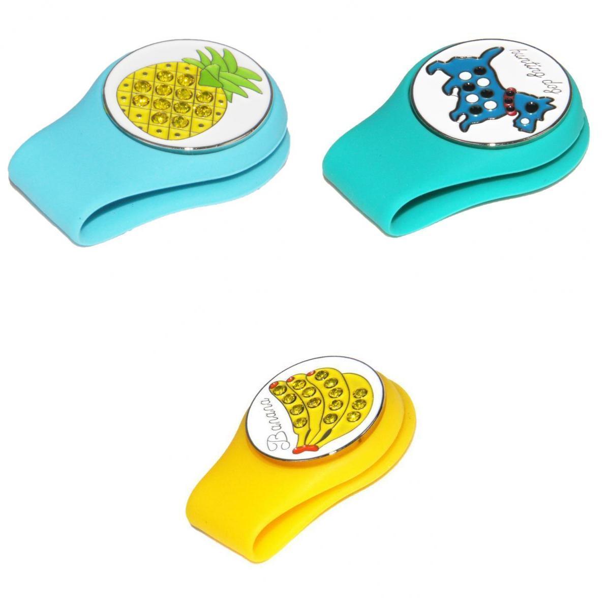 3 Pack Golf Hat Clip Golf Ball Marker with Detachable Pattern Plate