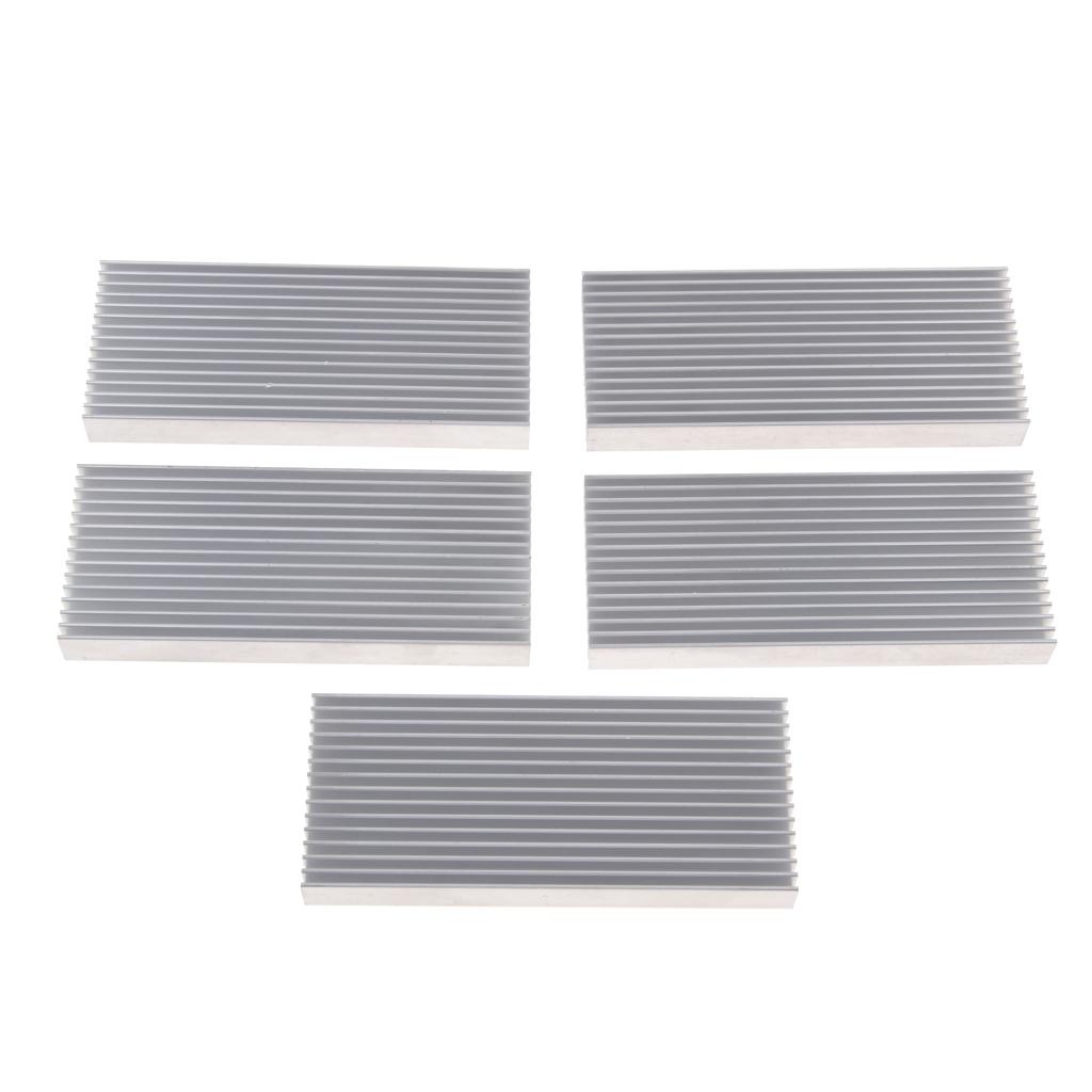 5Piece Aluminum Heatsink Cooling Fin 100mm X 43mm X 11mm for PC CPU, SMD LED,