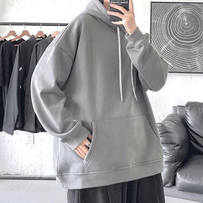 Áo hoodie trơn - chất nỉ cotton lót bông,form mũ to (có video cận chất