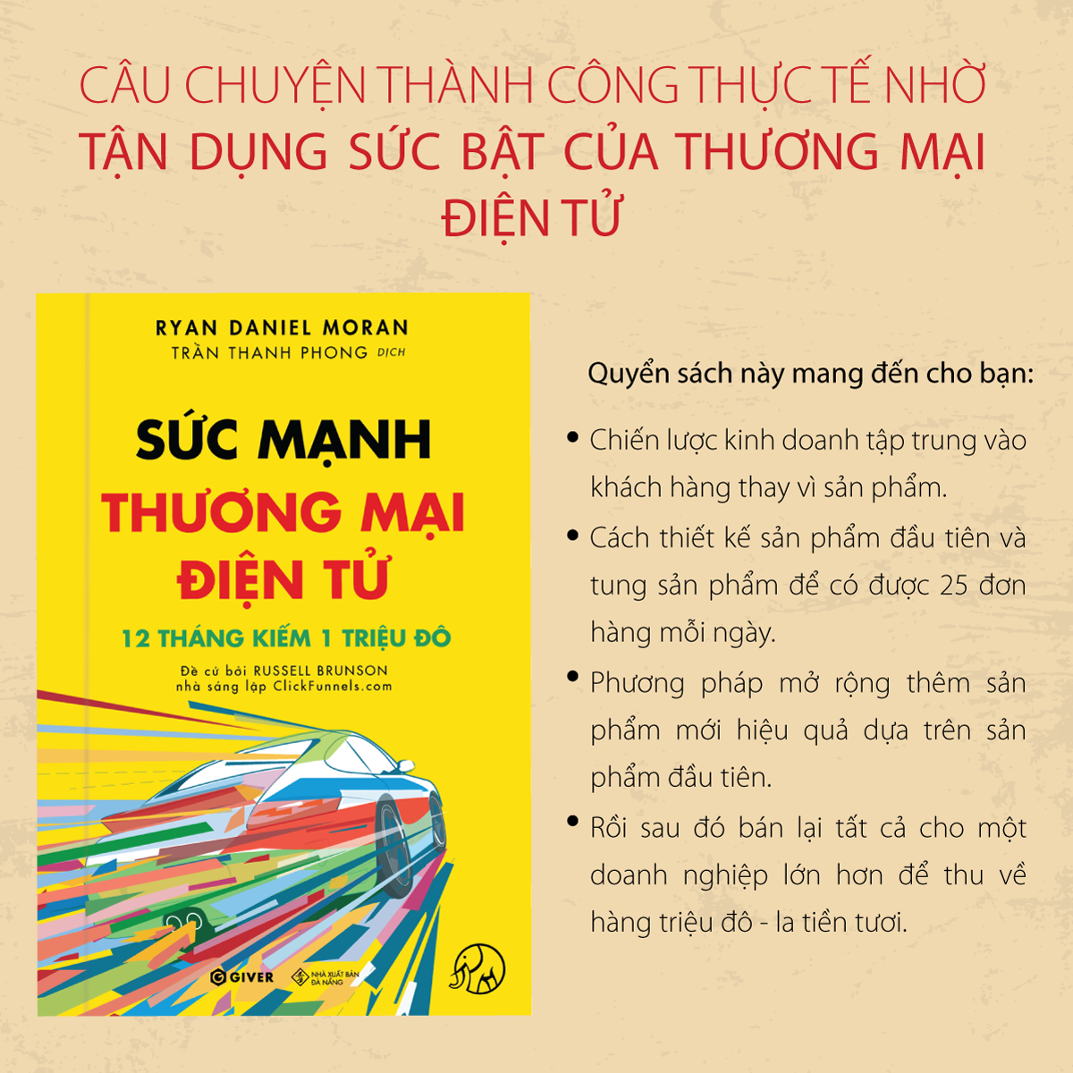 Sức Mạnh Thương Mại Điện Tử - 12 Tháng Kiếm 1 Triệu Đô Bằng Kinh Doanh Online - Bộ Sách Trên Lưng Khổng Tượng