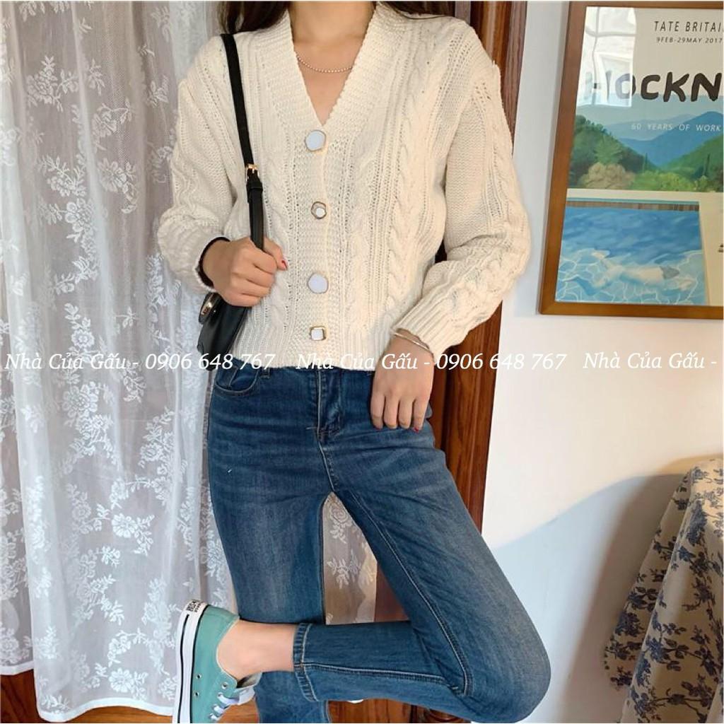 Áo khoác cardigan len đẹp 4 cúc phong cách