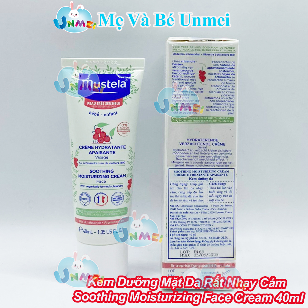 Kem Dưỡng Da Mặt Cho Trẻ Sơ Sinh Và Em Bé Da Nhạy Cảm Mustela (40ml)