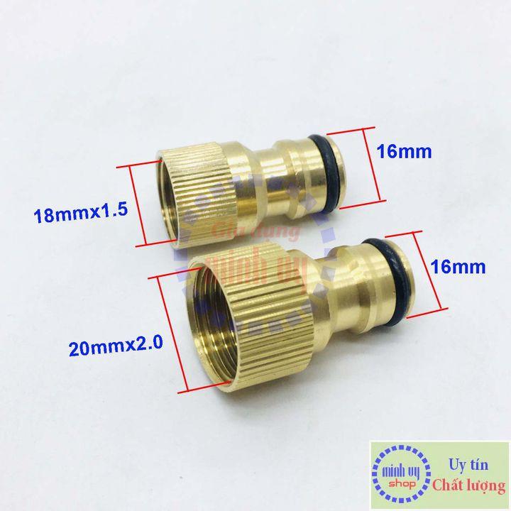 Khớp chuyển ren trong 18mm/20mm sang nối nhanh - khớp nối nhanh đầu ra máy bơm đôi 12V tưới lan, rửa xe, máy lạnh