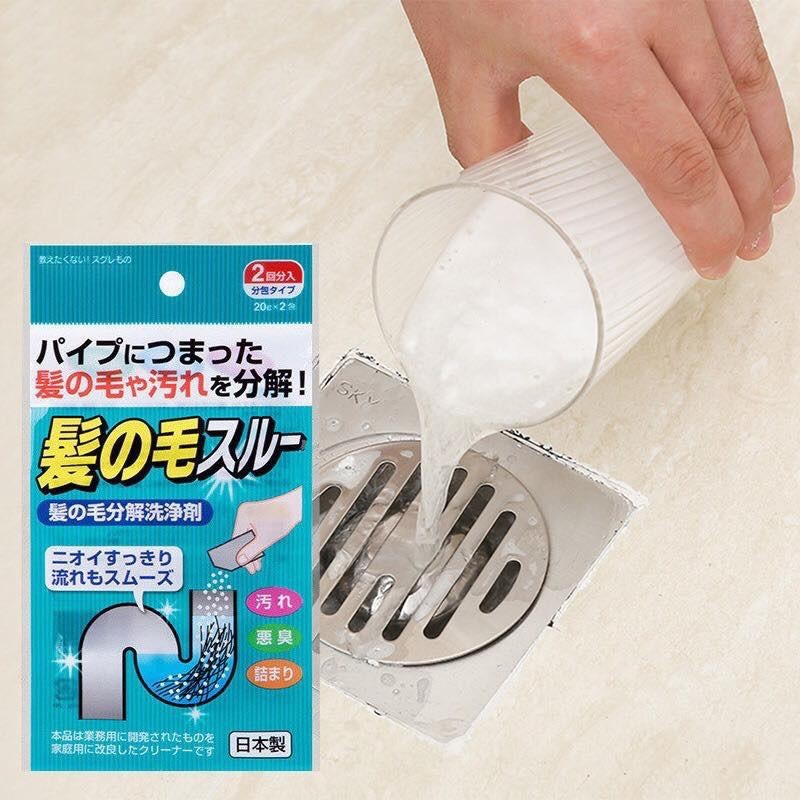 Bột tiêu, khử tóc trong đường ống vệ sinh, làm phân hủy nhanh các chất hữu cơ, cặn bã gây nghẹt/ tắc đường cống - nội địa Nhật Bản