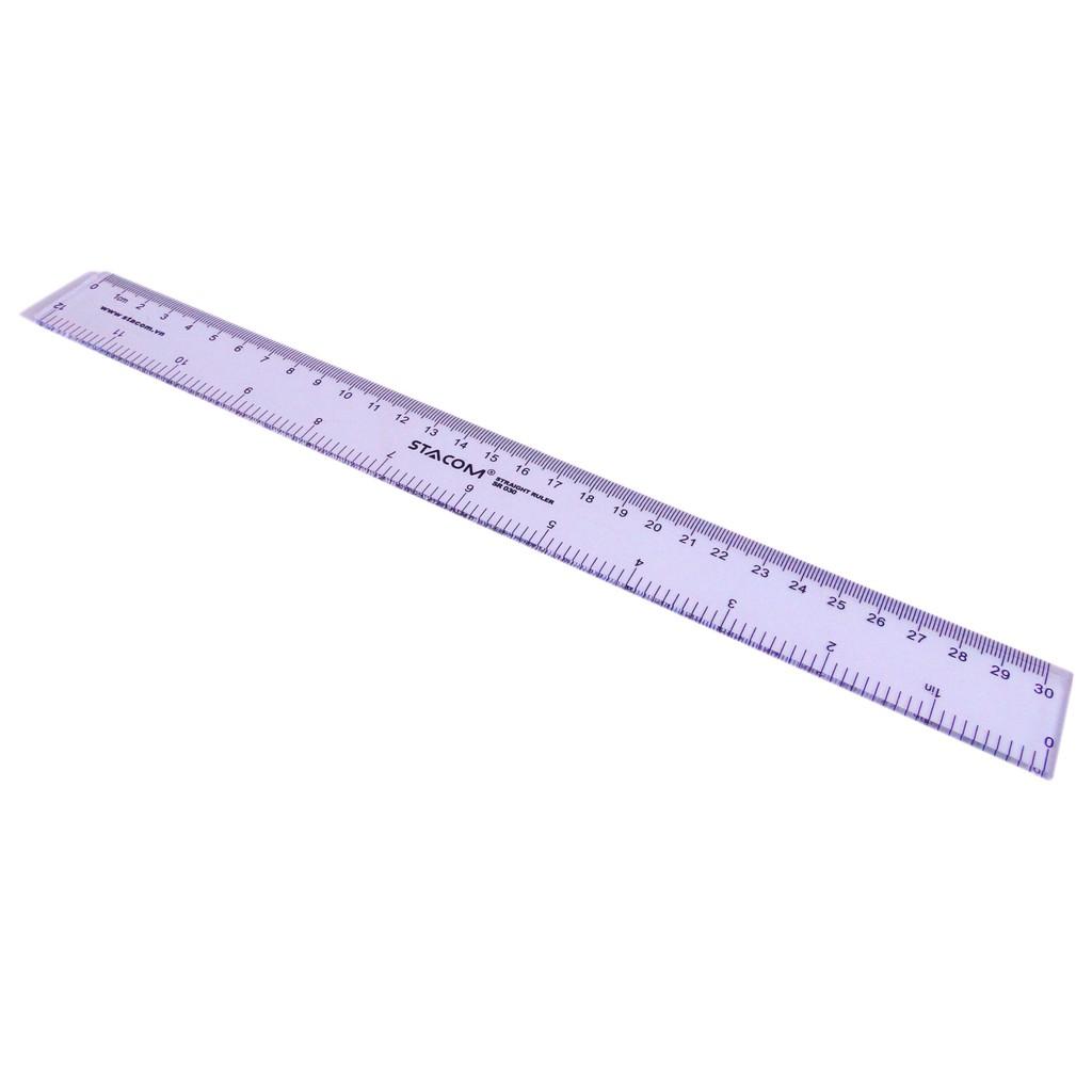 Thước kẻ thẳng nhựa PS 20/30CM STACOM