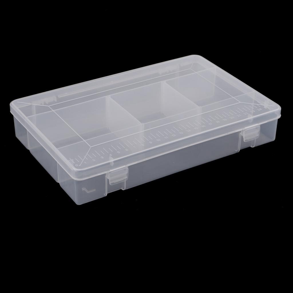 5 Compartments Clear Plastic Fishing Tackle Box Lures Bait Storage Case