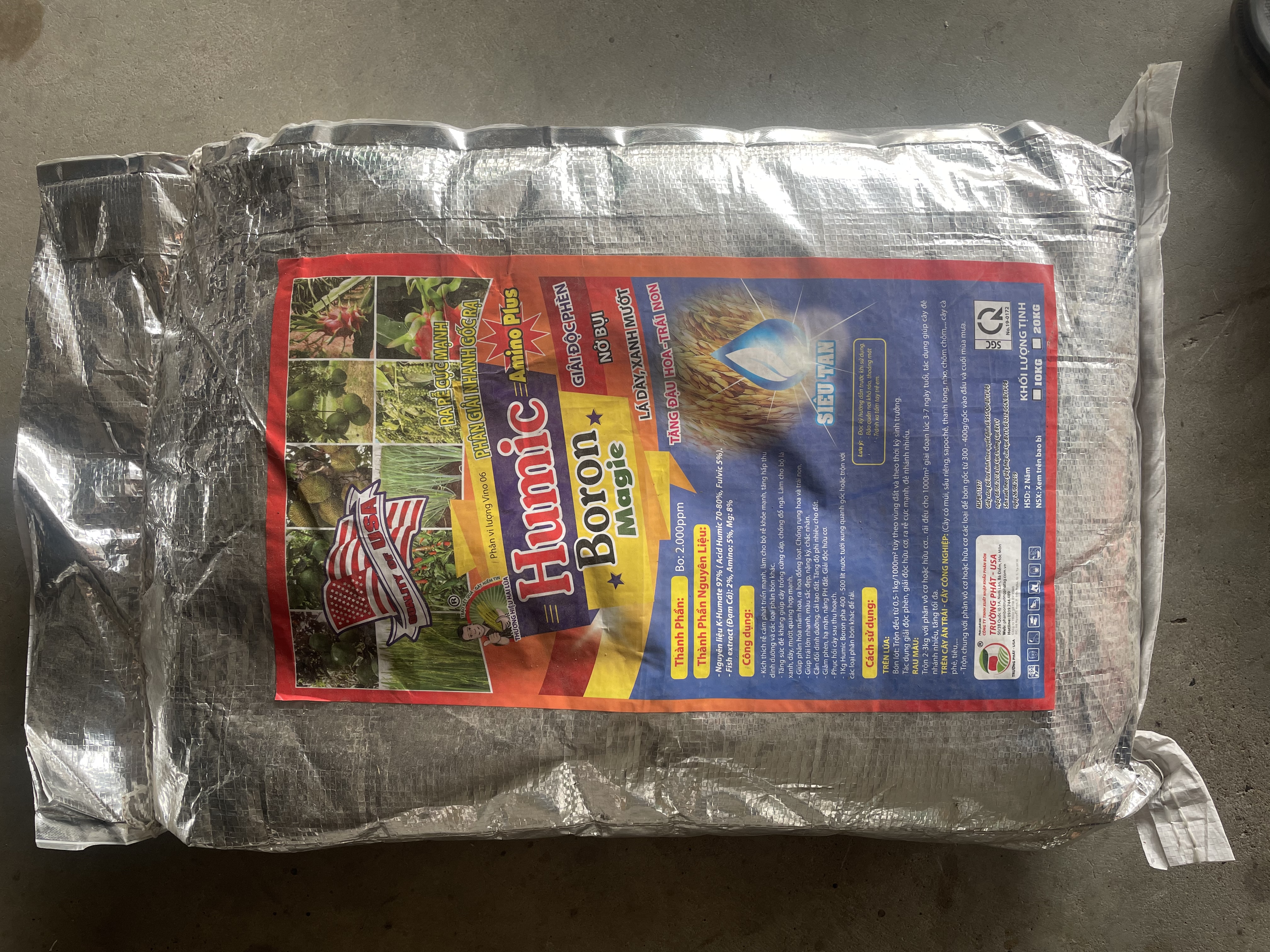 10kg Humic USA Trường Phát Phân bón kích ra rễ, nở bụi, hạ phèn, giải độc hữu cơ