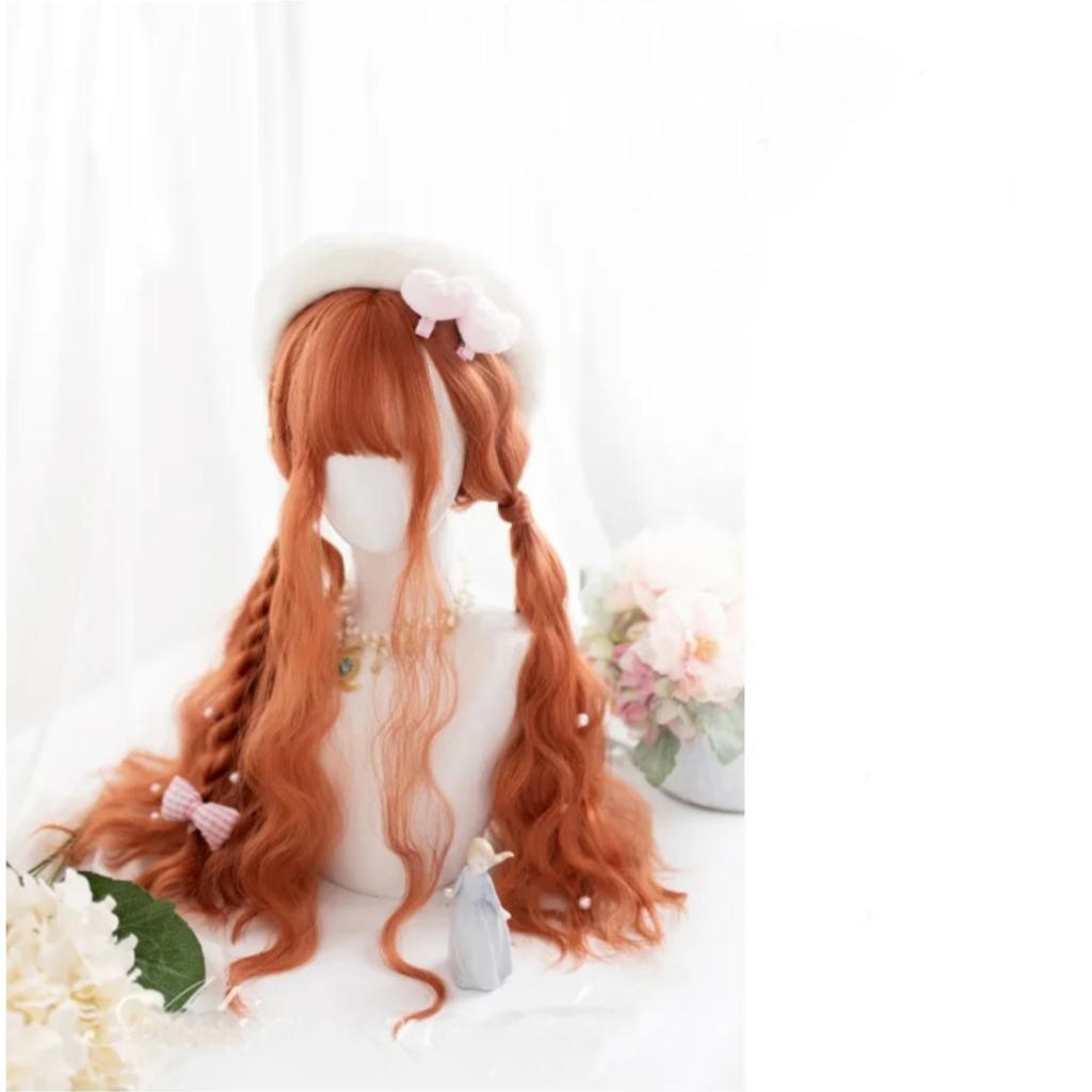 Wig/Tóc giả teen/lolita/cosplay cam xoăn xù nữ tính hoá trang cung hoàng đạo B0062