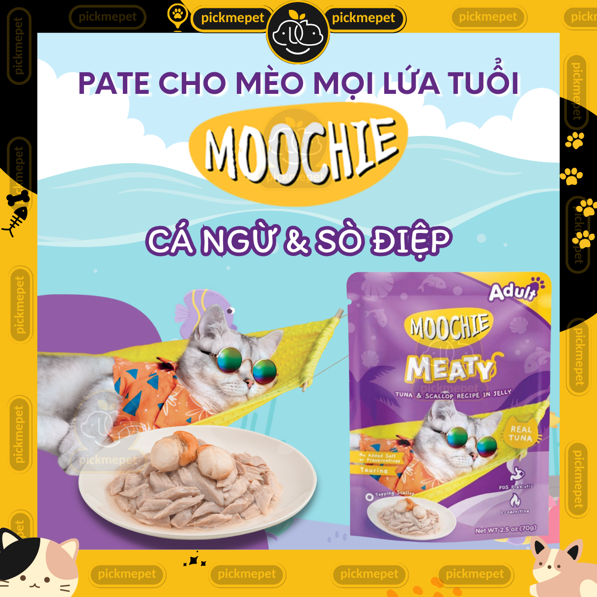 Pate Moochie CAT Thơm Ngon Cho Mèo Mọi Lứa Tuổi (Thái Lan)