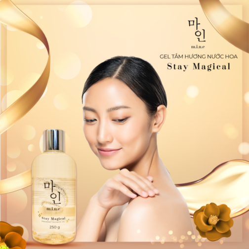 Gel tắm nước hoa MINE Stay Magical Thơm 3 Tầng Dịu Nhẹ, Thơm Mát, Giảm Căng Thẳng, Mệt Mỏi, Loại Bỏ Bụi Bẩn Nhưng Vẫn Giữ Lại Độ Âm Cho Da, Giúp Da Mịn Màng, Mềm Mại,(Perfume shower gel mine stay magical)