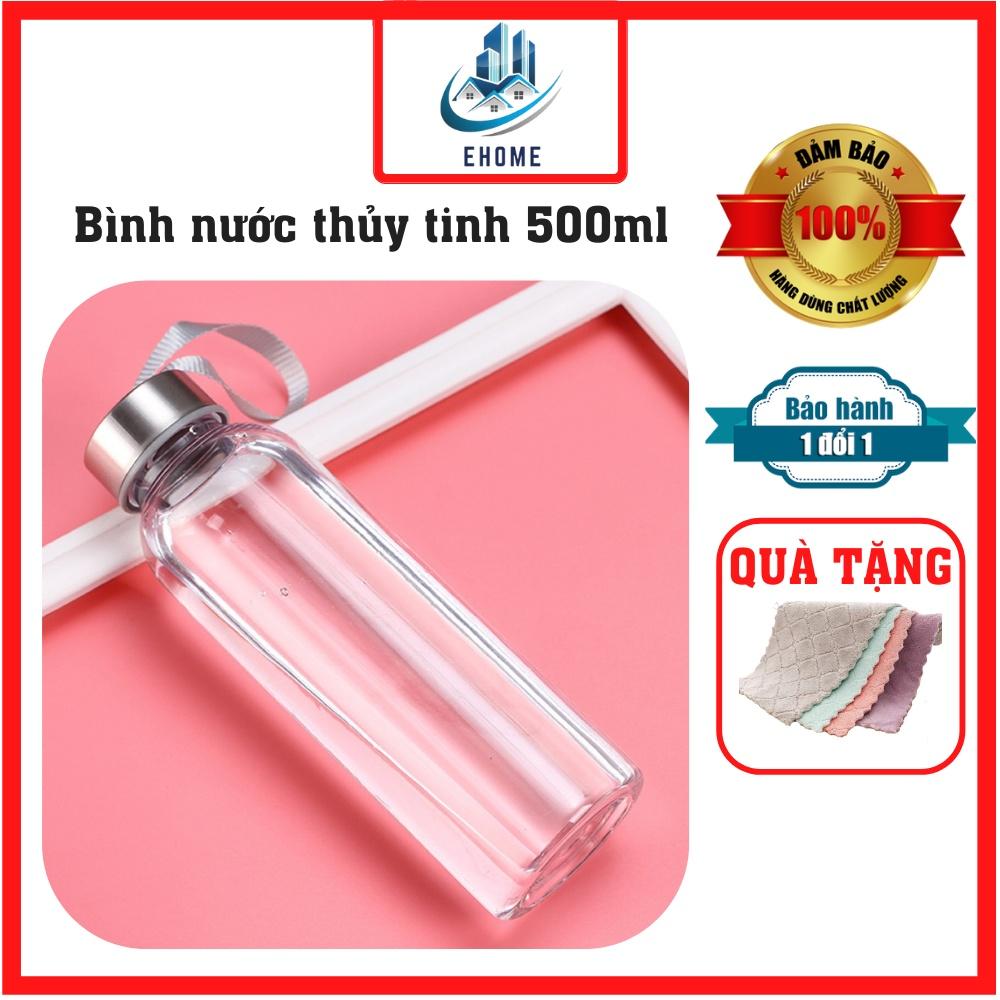Bình đựng nước bằng thủy tinh dung tích 500ml có dây sách