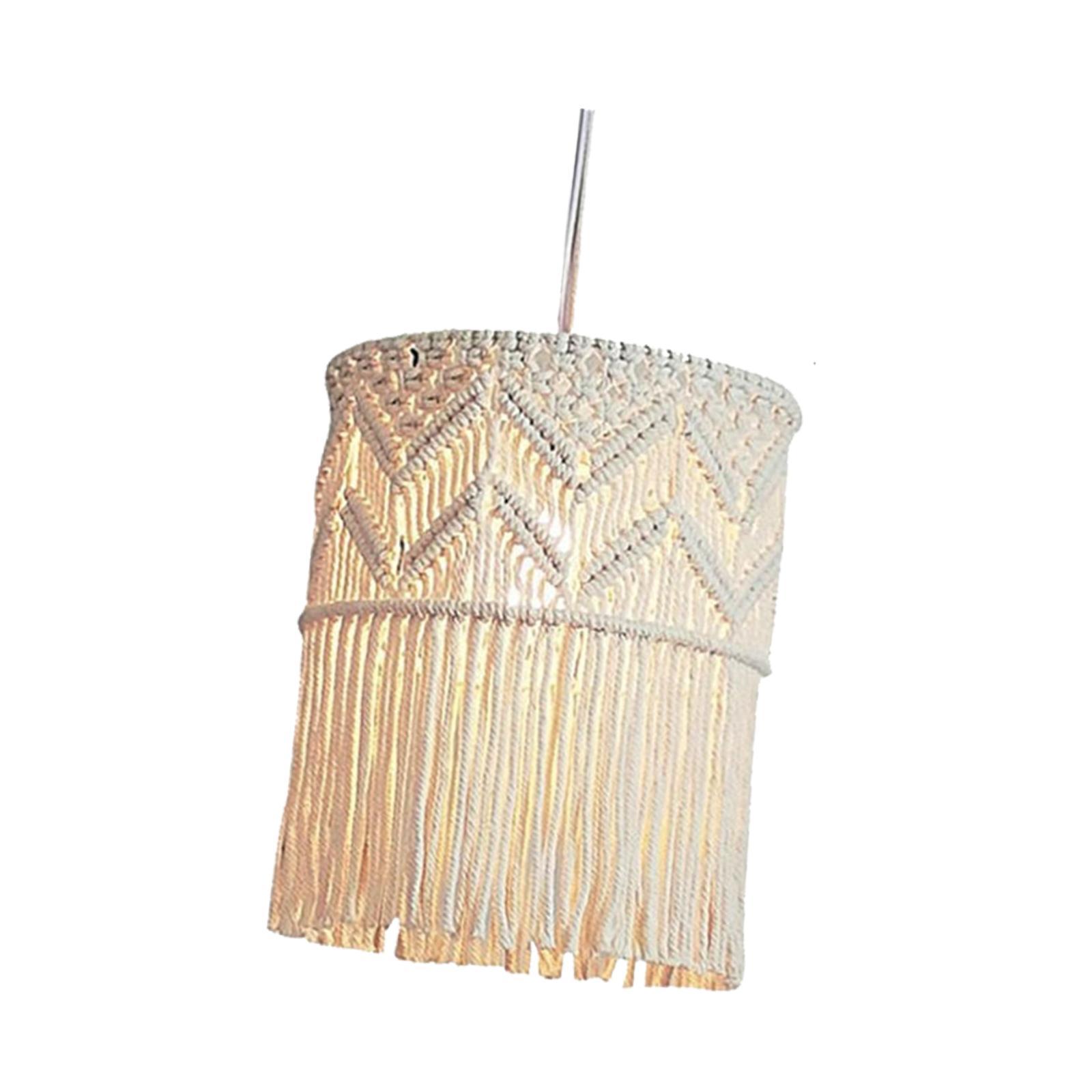 Handwoven Macrame Pendant Lamp Chic Bedroom Lamp