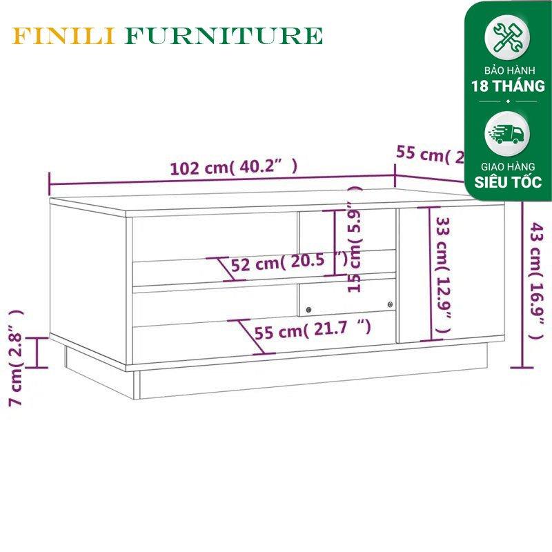 Bàn trà sofa hình chữ nhật 2 tầng gỗ 15mm chắc chắn FBT3