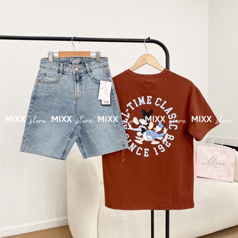 Quần Jean Nữ Ngố lưng cao cắt gấu phom suông chất co giãn thoải mái phom chuẩn đẹp