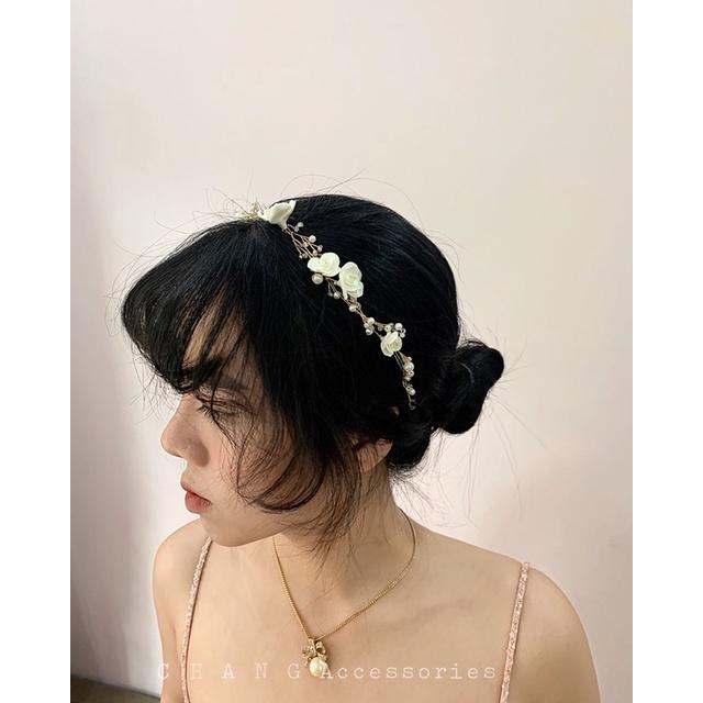 Băng Đô Tóc Thiết Kế Cao Cấp - Phụ Kiện Cài Tóc Handmade Cô Dâu Sang Trọng Hoa BCT11