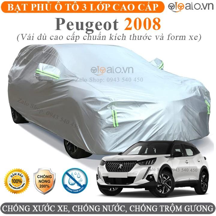 Bạt che phủ xe ô tô Peugeot 2008 vải dù 3 lớp CAO CẤP BPXOT - OTOALO