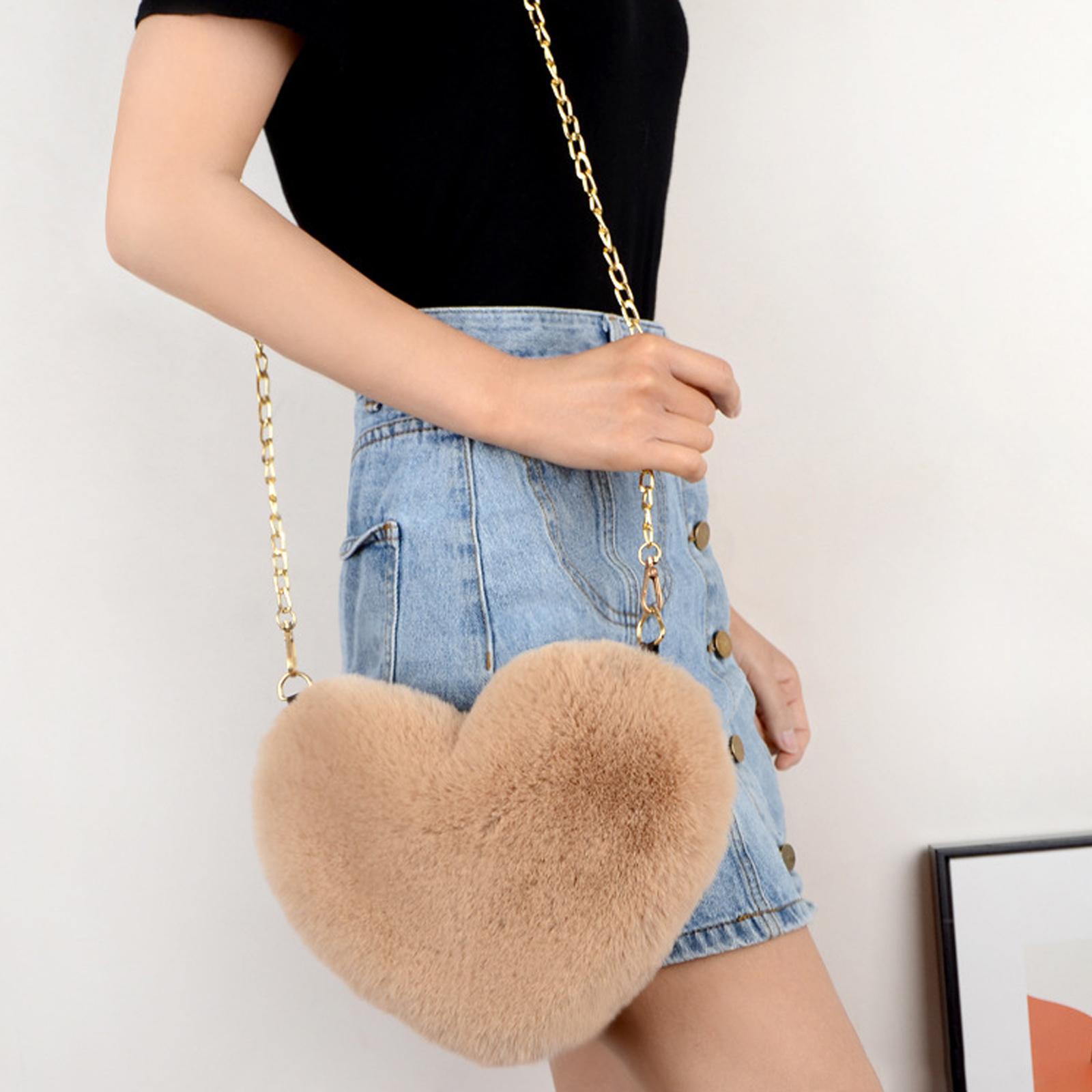 Fashion Heart Shape Shoulder Bag Women Crossbody with Chain for Girls Party