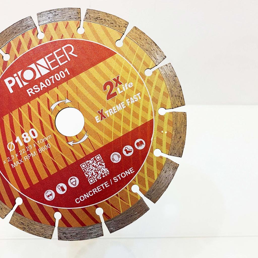 LƯỠI CẮT GẠCH - ĐÁ RSA07001 14 răng đường kính phi Ø180mm công nghệ ép nóng cao cấp