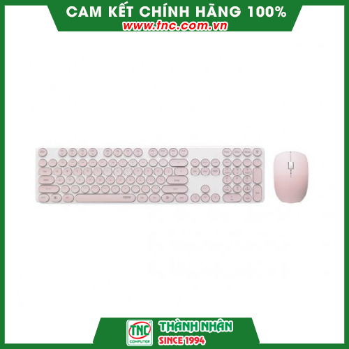 Combo Bàn phím + Chuột không dây RAPOO X260S màu hồng- Hàng chính hãng