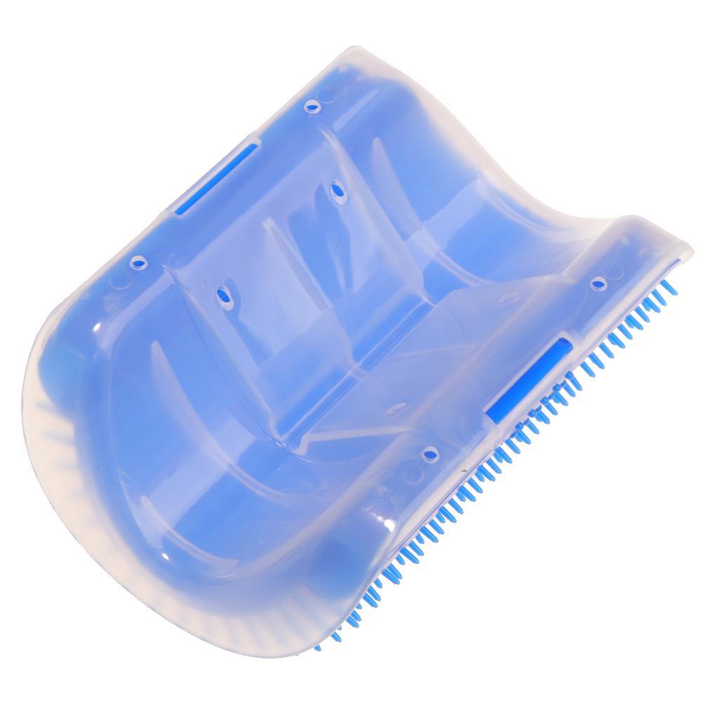 Dog Cat Bath Brush Comb Hair Rubber Glove and Cat Groomer Corner Blue