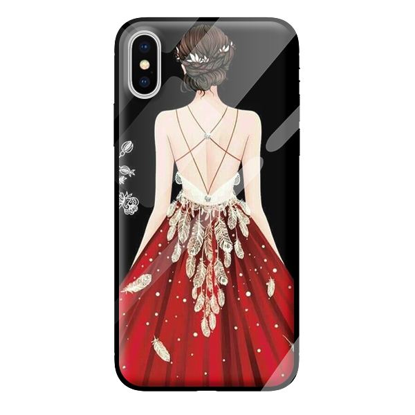 Ốp kính cường lực cho iPhone X mẫu công chúa 1 - Hàng chính hãng