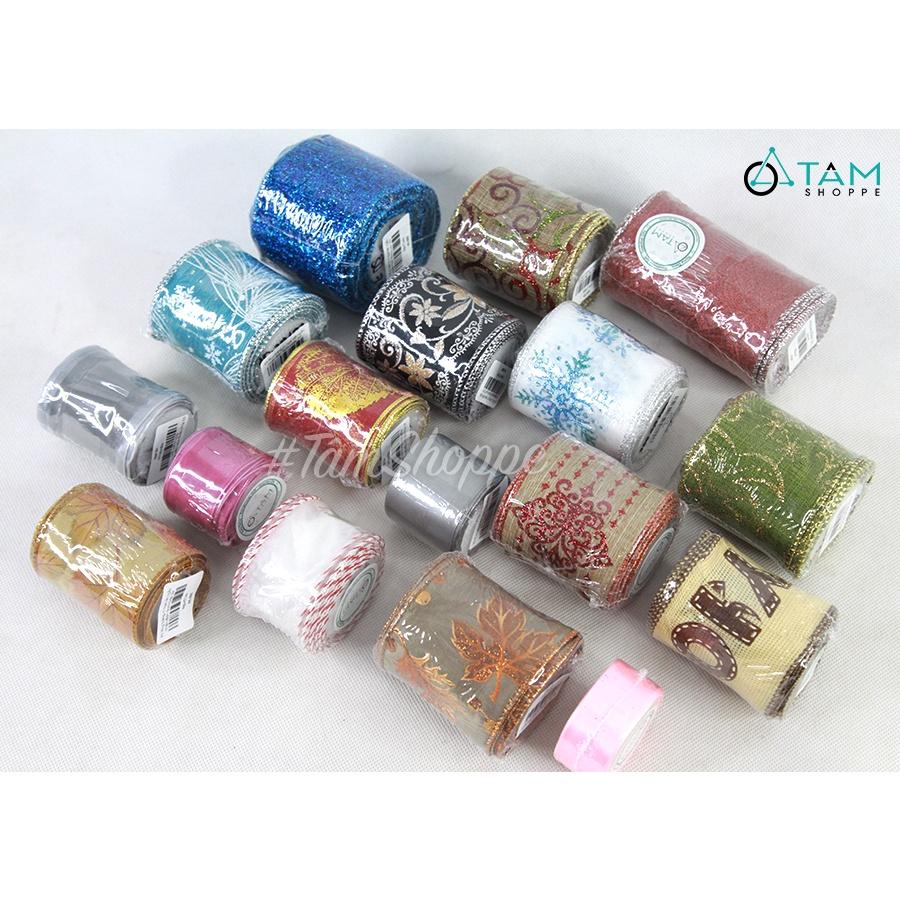 Ruy băng vải họa tiết bản to từ 5-10cm nhiều kiểu RB-05