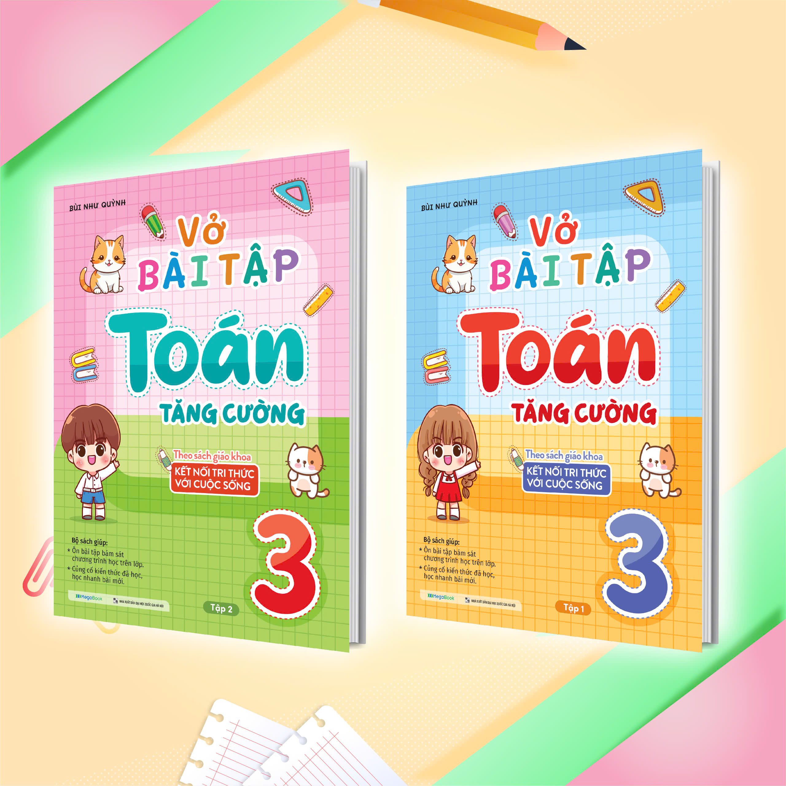 Combo Vở bài tập Toán tăng cường lớp 3 (2 Tập) (Theo sách giáo khoa kết nối tri thức với cuộc sống)