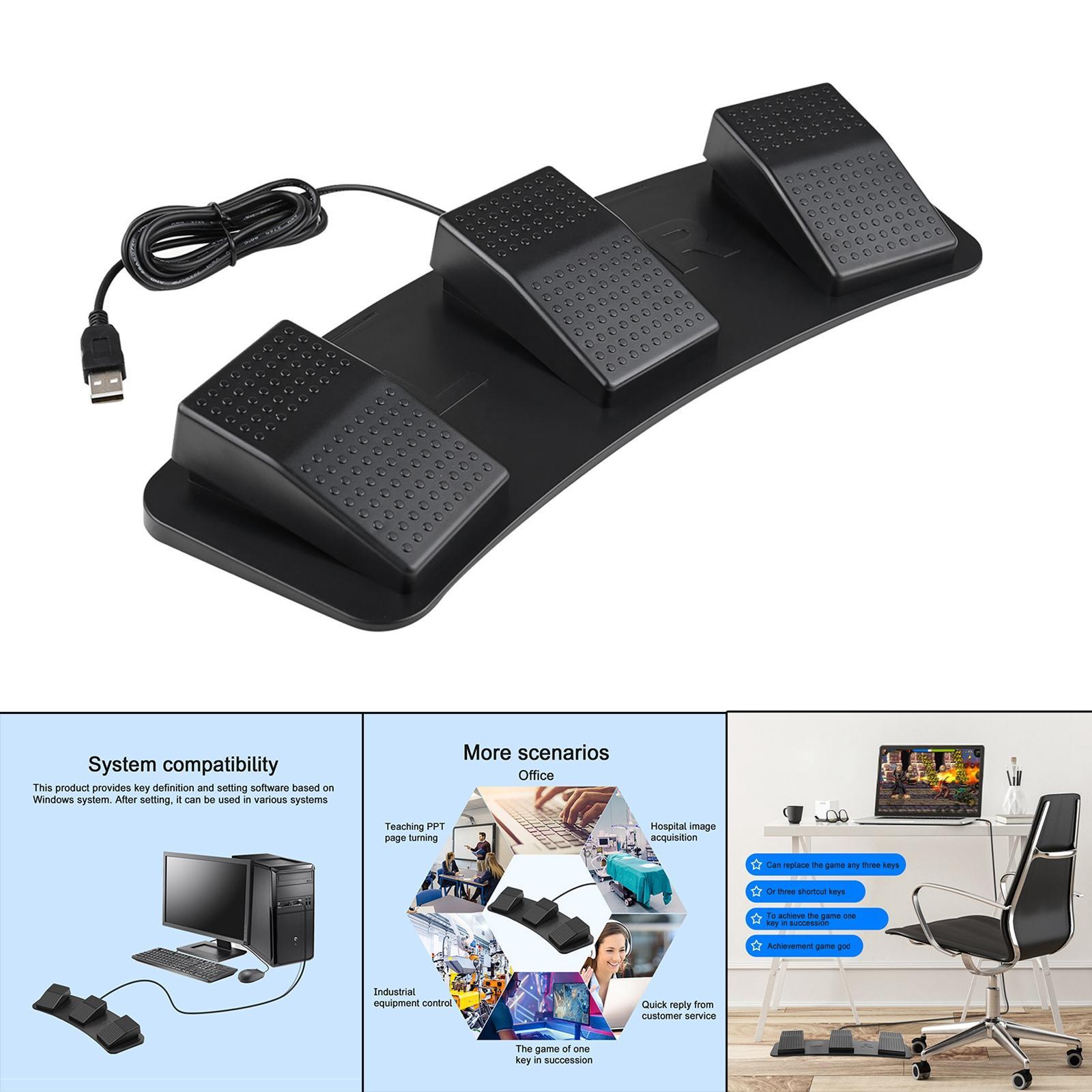 USB Foot Pedal Control Switch Game Pad Keyboard Mouse for PC Laptop