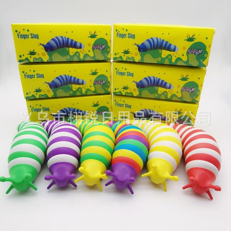 Squishy hình con sâu màu mè mềm mịn đồ chơi bóp tay dễ thương chân thực giảm stress co dãn đàn hồi ngộ nghĩnh bóp giải t