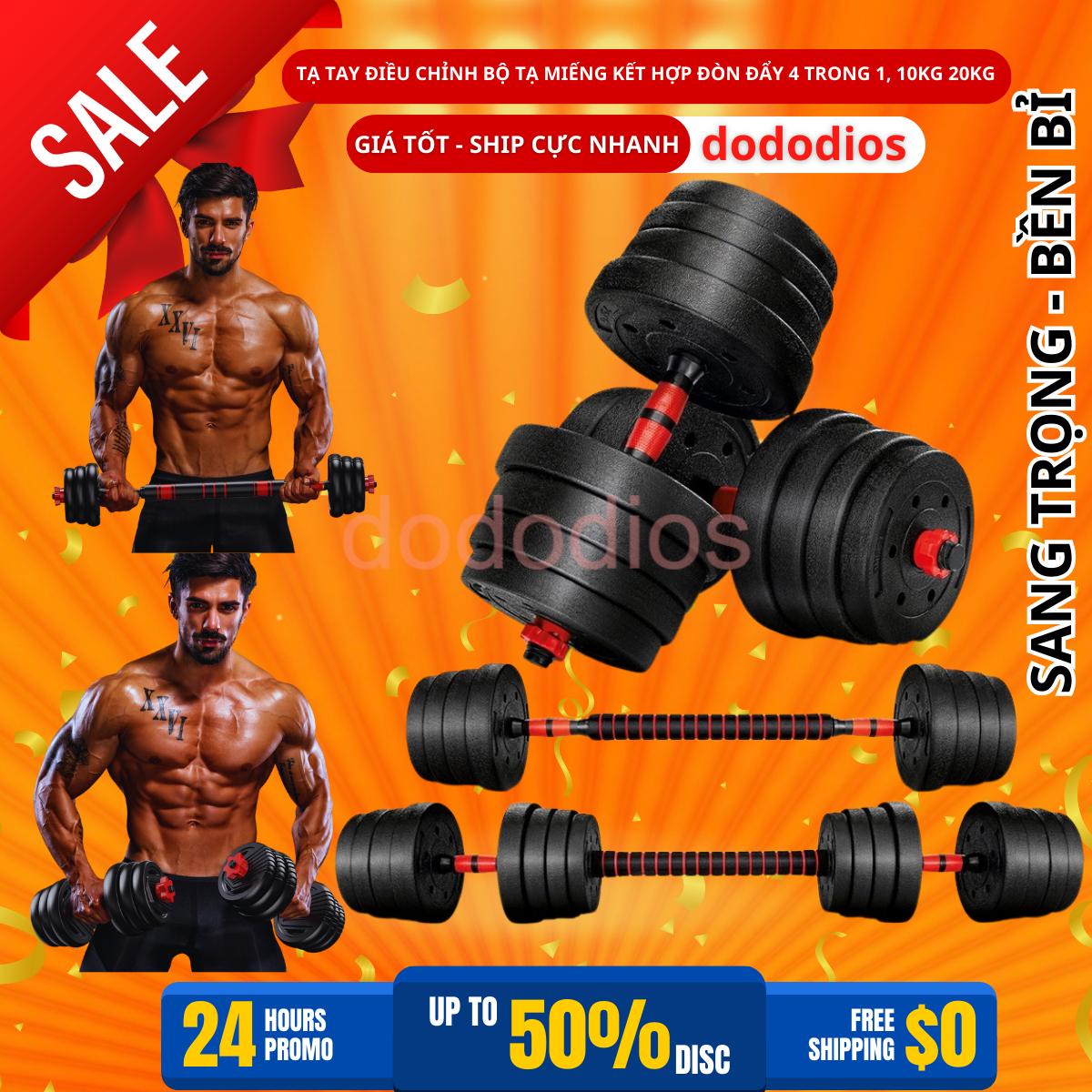 Tạ đôi 30kg Tạ tay Bộ đĩa tạ tập gym tạ tập tay đẩy kết hợp luyện cơ bắp đa năng - hàng chính hãng dododios