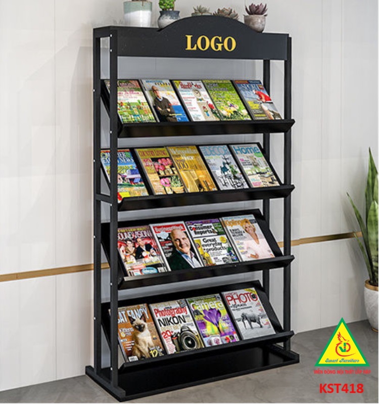 Kệ trưng bày sản phẩm, hàng hóa , kệ trang trí khung sắt mặt gỗ KST418- Nội thất lắp ráp Viễn Đông Adv