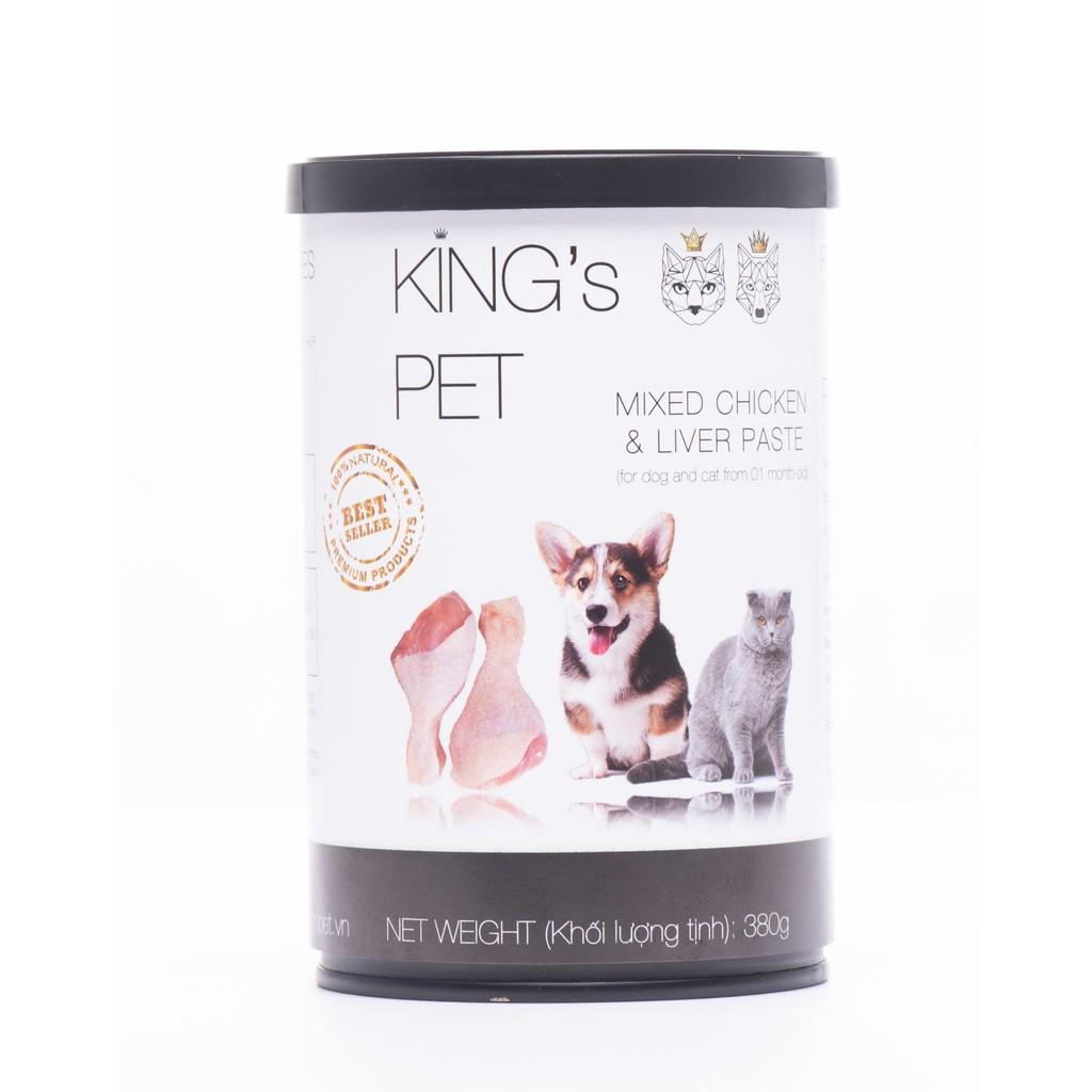 Pate Hỗn Hợp Gà King’s Pet lon 380g thức ăn cho chó mèo