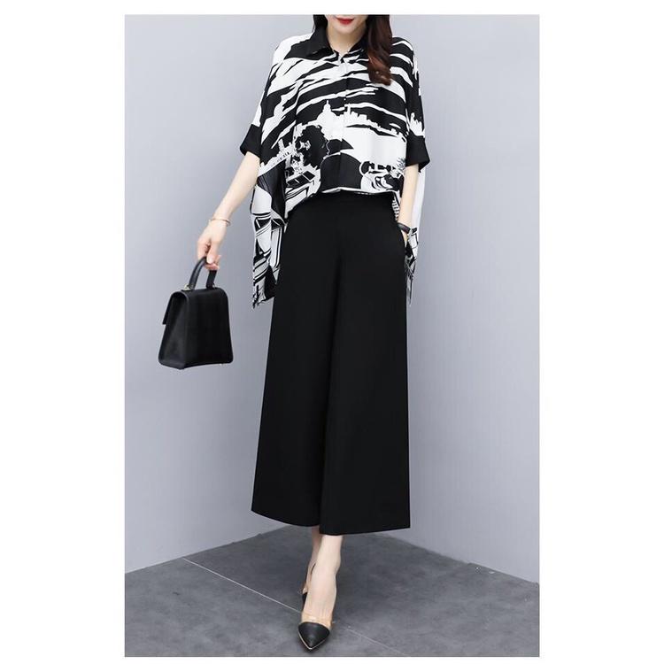 Set đồ bộ áo voan họa tiết trẻ trung - Chất liệu : Áo voan lụa, quần xô mịn  - Hàng nhập cao cấp
