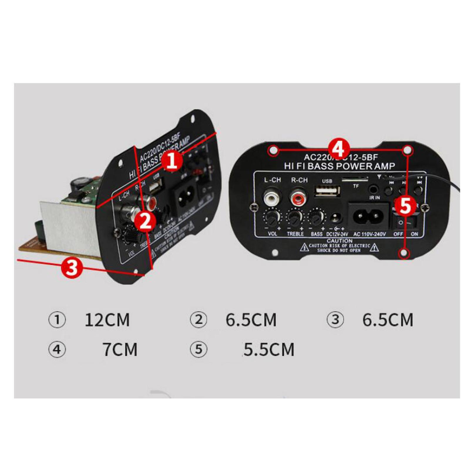 Hi Bass Power Subwoofer AMP Board Mini Digital Amplifier Radio TF USB