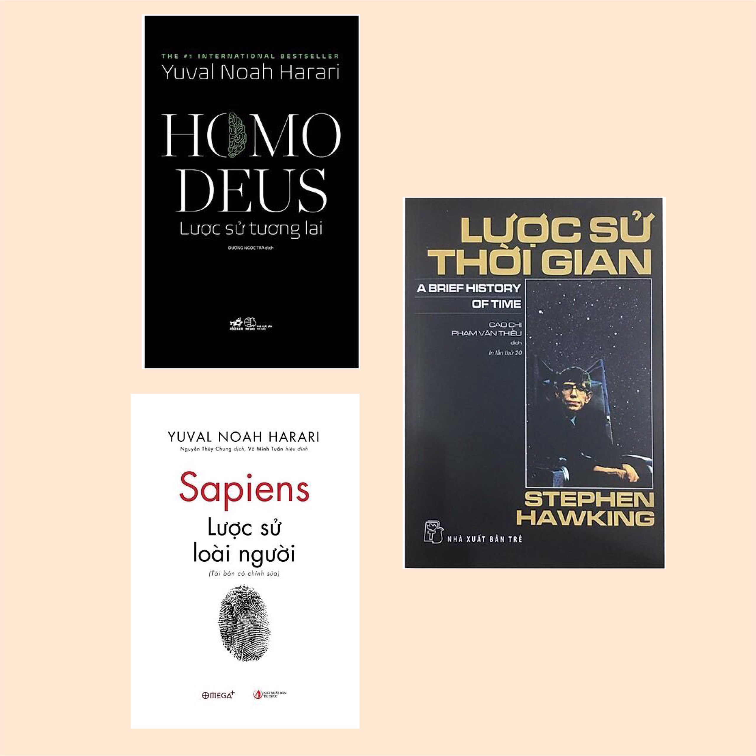 Combo 3 Cuốn Lược Sử Hay Nhất Mọi Thời Đại: Sapiens: Lược Sử Loài Người (Tái Bản Có Chỉnh Sửa) + Homo Deus: Lược Sử Tương Lai + Lược Sử Thời Gian (Tái Bản 2020)