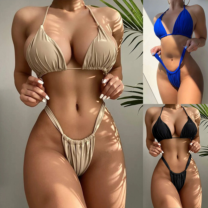 Bikini 2 mảnh bơi lội Đồ đi biển Basics cao cấp nhiều màu đen - cafe sữa