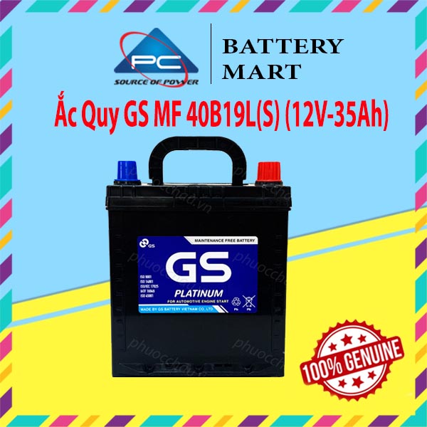 Bình Ắc Quy 12V-35Ah, Ắc Quy Ô Tô GS MF 40B19L/R/L
