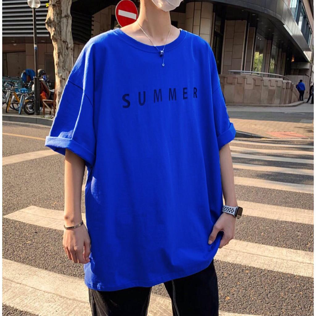 Áo thun tay lỡ form rộng thêu SUMMER - Unisex nam nữ đều mặc được