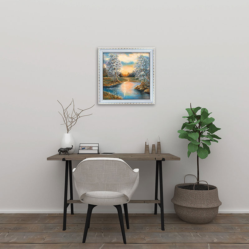 Tranh phong cảnh mùa đông | Tranh treo tường phòng khách có khung W1904