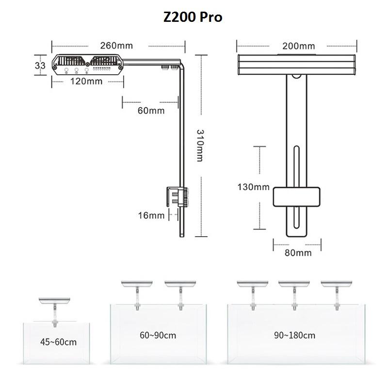 Đèn Week Z200 Pro cho bể thủy sinh, Đèn LED RGB UV-3 in 1 - phụ kiện thủy sinh-đèn cho hồ cá cảnh -shopleo