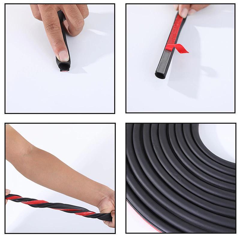 Combo Bộ 15 Mét Gioăng, Ron Cao Su Chữ D Kt10 x 10mm Dán Đủ Xe 4,5 Chỗ, 7 Chỗ Chống Ồn, Giữ Nhiệt Xe Hơi Hiệu