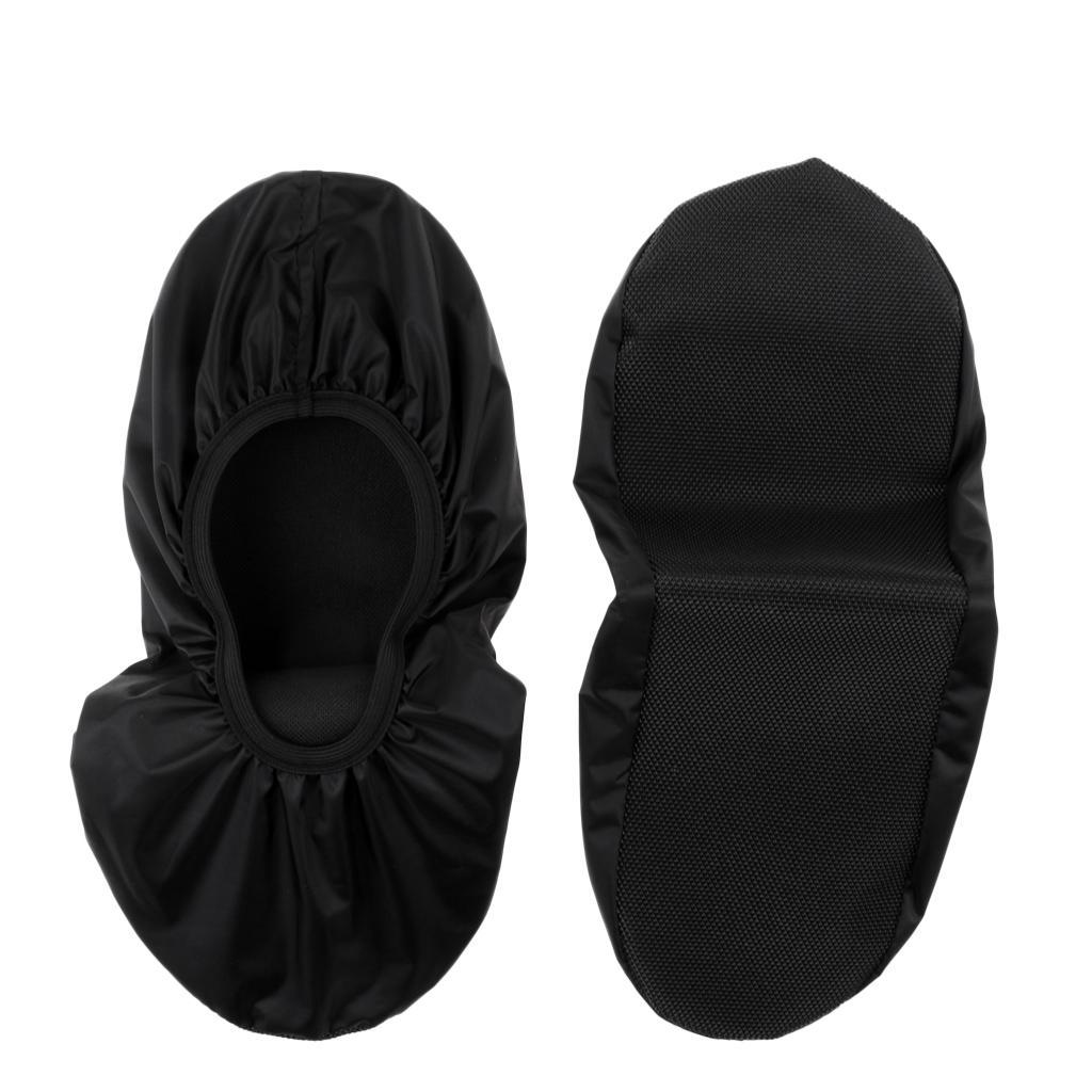 2 Pair Durable Bowling Shoe Covers Non Skid Shoe Shield - Black