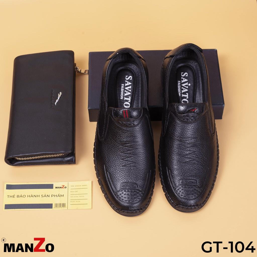 Đen & Nâu - Giày lười da mềm mang rất êm chân - Bảo hành 12 tháng - Manzo store - GT 104