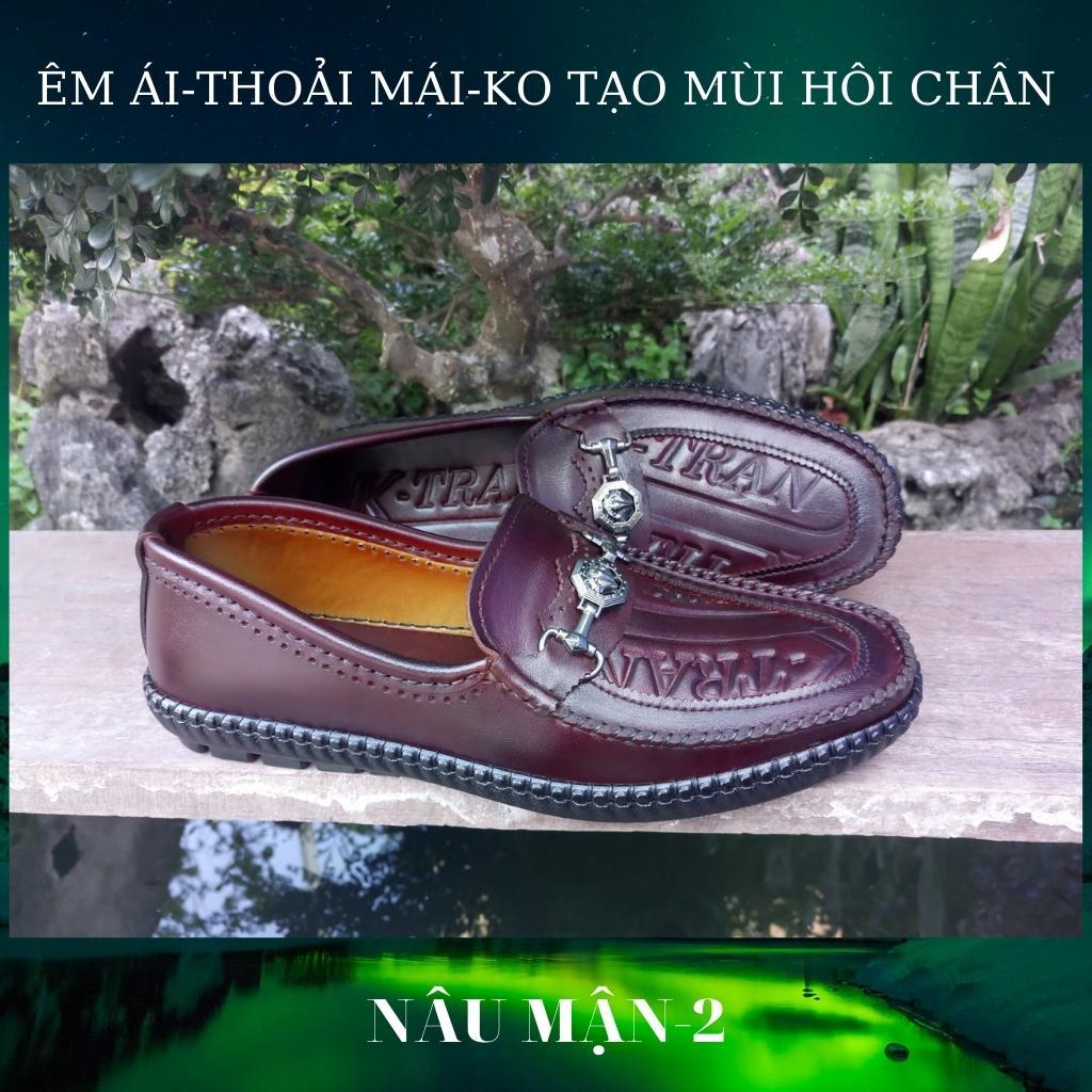 Giày lười nam,giày da nam mã K221 hàng thủ công tinh xảo cao cấp việt nam,chất liệu da bò với 3 màu đen,nâu mận,vàng bò