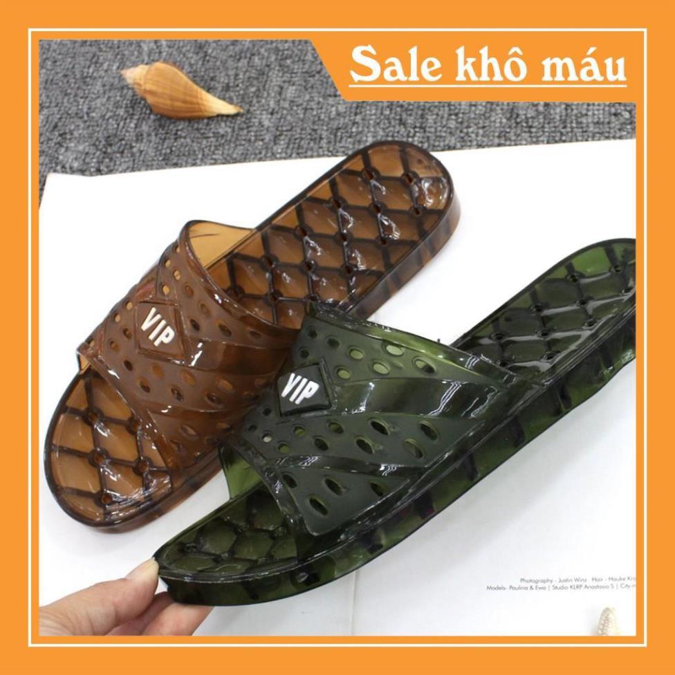 Dép lỗ VIP nhựa trong suốt đi trong nhà tắm nam nữ - DL023